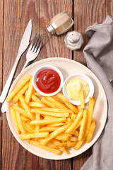 french fries and sauce
