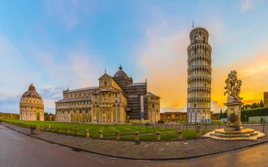 Foto auf Acrylglas Schiefe Turm von Pisa Pisa Cathedral with Leaning Tower of Pisa on Piazza dei Miracoli in Pisa, Tuscany, Italy.