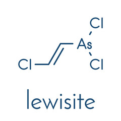 Lewisite chemical weapon molecule. Skeletal formula.
