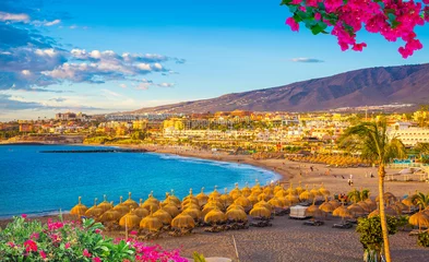Printed roller blinds Canary Islands Beautiful landscape of famous Torviscas beach in summer holiday in Tenerife, Canary island, Spain