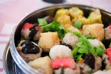 Chinese food appetizer mixed dim sum