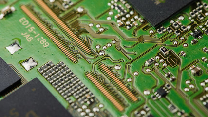 close-up of electronic circuit board.