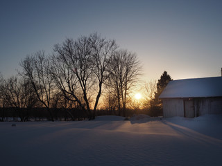 The winter sunset