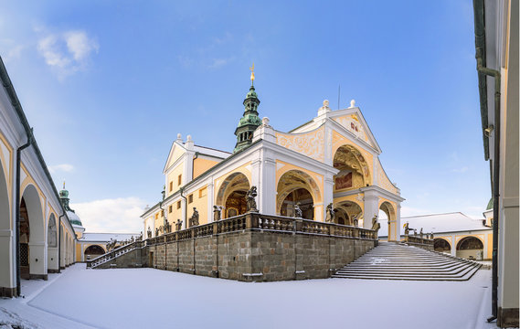 Church of baroque monastery at Svata Hora -The Holy Mountain. Pribram, Czech Republic