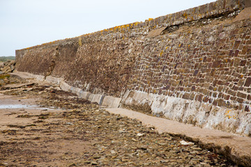Stone Wall At English Seaside