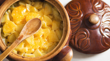 stewed potatoes in a pot