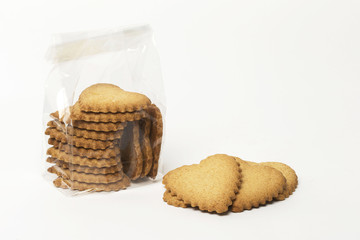 cookies on a white background, heart