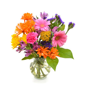 Bouquet of Dahlia flowers in vase