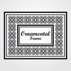 Vintage frame with retro ornamental pattern. Vector illustration