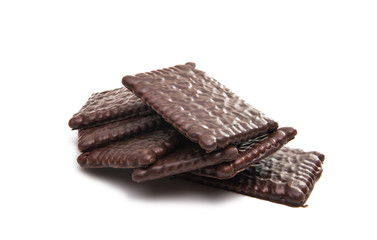 cracker in chocolate glaze isolated