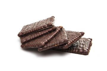 cracker in chocolate glaze isolated