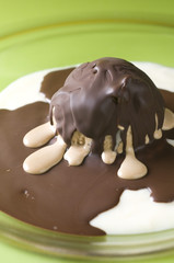 helado de  chocolate  y vainilla