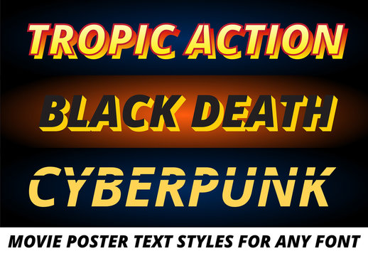 Yellow Retro Movie Font Style