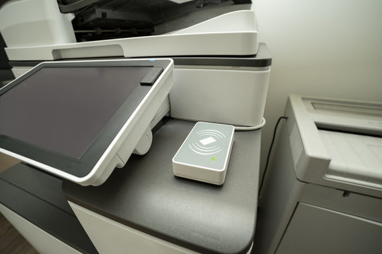 Photocopier with access control for scanning key card