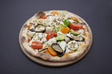 pizza on the dark background