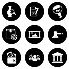 Set of simple icons on a theme Auction, vector, design, collection, flat, sign, symbol,element, object, illustration, isolated. White background