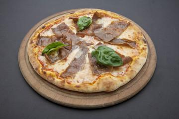 pizza on the dark background