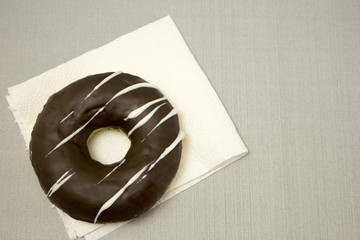 donut sugar glaze on the napkin