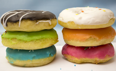 colored glazed donuts