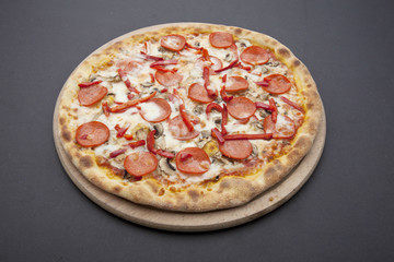 pizza on the dark background