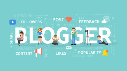 Blogger concept illustration.