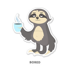 Bored sloth sticker