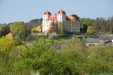 Fototapeta na wymiar Castle and town Valec in western Bohemia, Czech republic