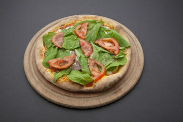 pizza on the dark background