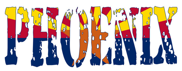 Arizona State Flag With Phoenix