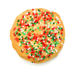 Sugar Cookie With Sprinkles Isolated On White