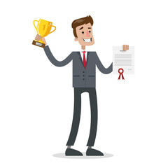 Isolated successful businessman.