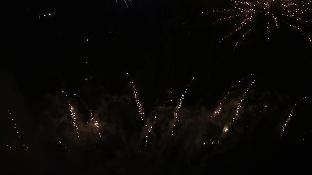 Colorful Fireworks Display Celebration Las Fallas Valencia, Spain
