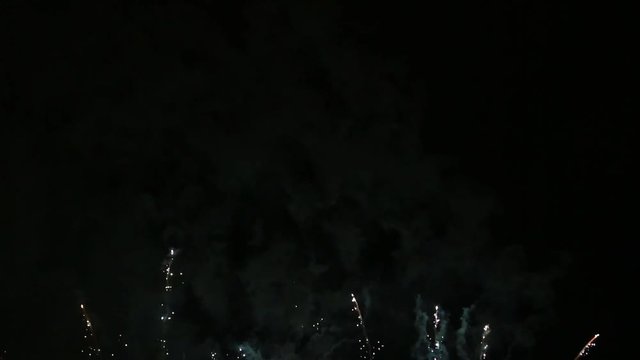 Colorful Fireworks Display Celebration Las Fallas Valencia, Spain