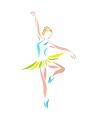 Obraz na płótnie Canvas Elegant ballerina, beautifully dances, creative