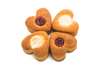 biscuit hearts isolated