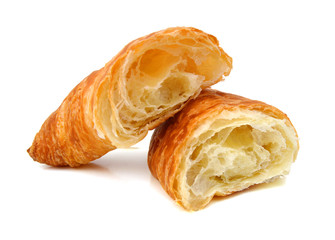 fresh croissant on white background
