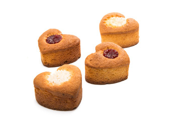 biscuit hearts isolated