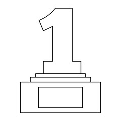 award trophy number one pedestal championship vector illustration