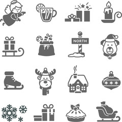 Christmas  decoration icon set