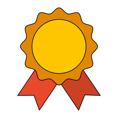 rosette award guarantee premium win icon vector illustration