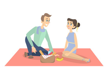 Couple on picnic.