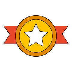 winner medal with star vector illustration design