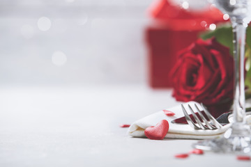 Fototapeta na wymiar Valentine's Day or romantic dinner concept