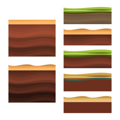 Seamless grounds, soil and grass for ui game illustration of a set of various seamless grounds. Ground grass game vector
