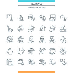 icons set on theme insurance2