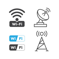 Wireless and wifi icons. Wireless Network Symbol wifi icon. Wireless and wifi vector