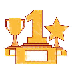 set trophies awards icon vector illustration design