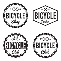 Bicycle Shop, club and service Badges set