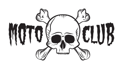Skull motorcycle club Badge/Label