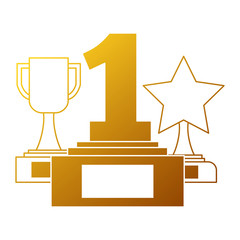 set trophies awards icon vector illustration design